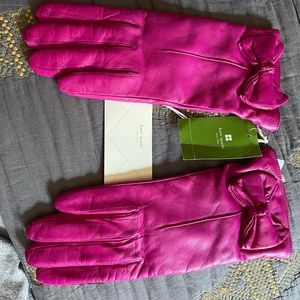 Kate Spade hot pink leather glove size 8